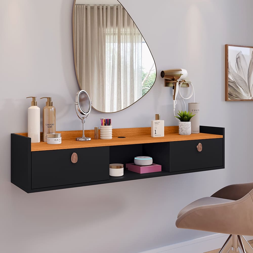 Penteadeira LIFE Suspensa Quarto Sala Tv 1.20cm Home Decoração 2 Porta Rack Aparador Varias Cores