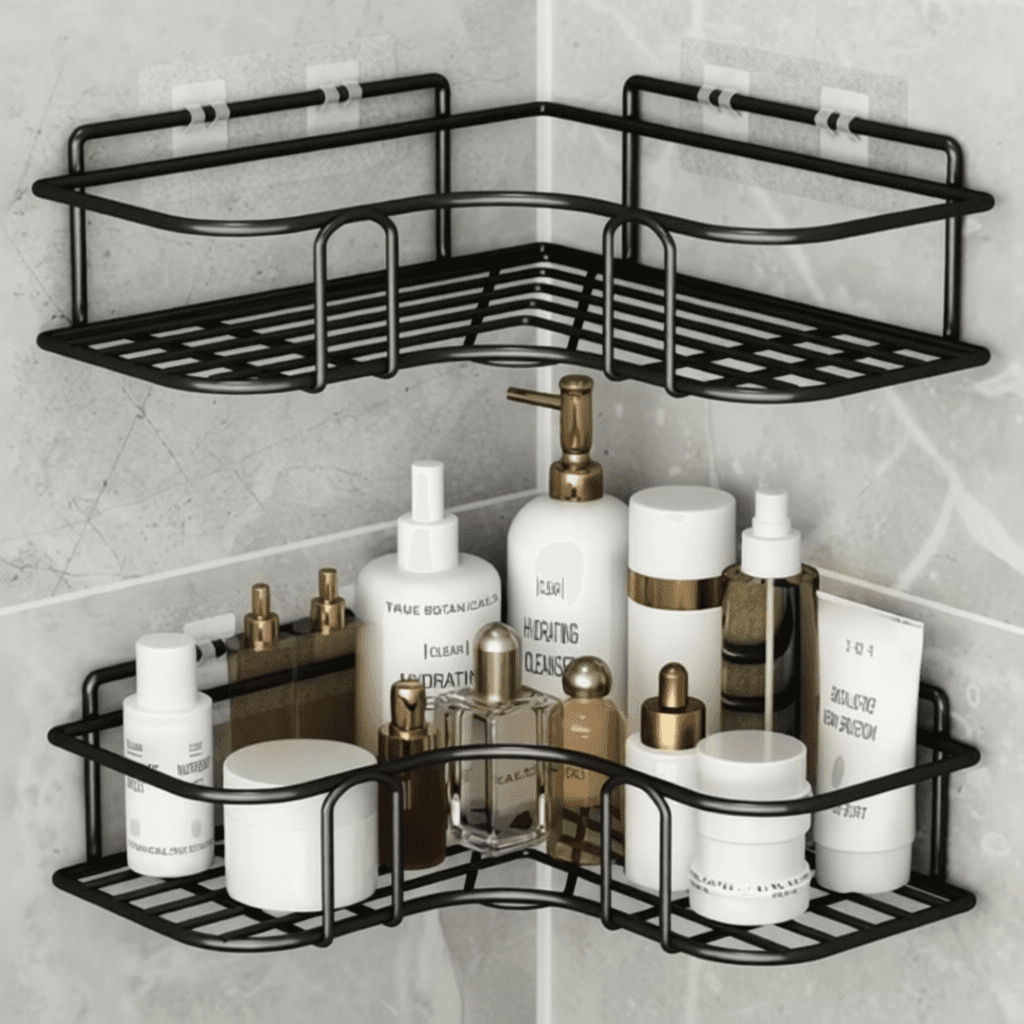 Kit 1-7Pcs Prateleiras Suporte Com Alto Adesivos Para Parede Banheiro Cozinha Lavanderia Shampoo Sabonete