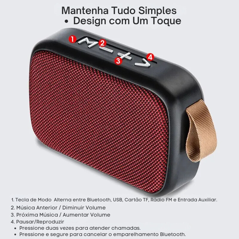 Caixa de Som Bluetooth Sem Fio Portátil