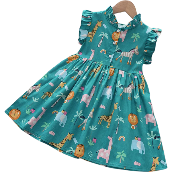 Vestido Princesa Verão Bear Leader - Estampa Cartoon Floral